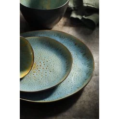 Palmer Serviesset Lotus Stoneware 6-persoons 24-delig Zwart Turquoise -Keukenbenodigdheden Winkel 1200x1200 915