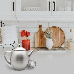 Vaja Valerie - Theepot Met Filter - Dubbelwandig - RVS - 1.2L -Keukenbenodigdheden Winkel 1200x1200 950