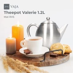 Vaja Valerie - Theepot Met Filter - Dubbelwandig - RVS - 1.2L -Keukenbenodigdheden Winkel 1200x1200 952