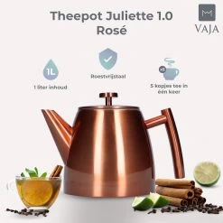Vaja® Theepot Juliette Rosé Dubbelwandig -Keukenbenodigdheden Winkel 1200x1200 987
