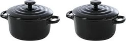 BK Bourgogne Cocotte Ø 10 Cm - 2 Stuks - Zwart - Oven