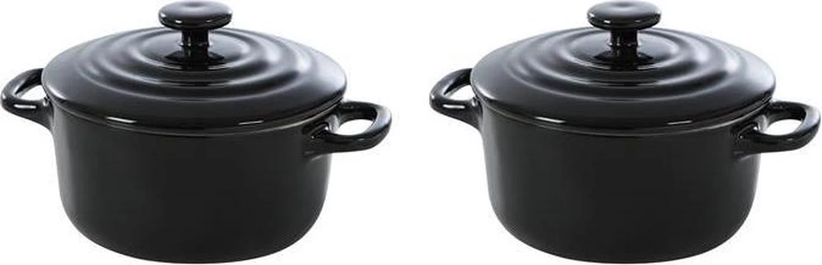 BK Bourgogne Cocotte Ø 10 Cm - 2 Stuks - Zwart - Oven 1 BK Bourgogne Cocotte Ø 10 Cm - 2 Stuks - Zwart - Oven