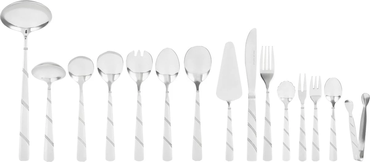 Swiss Pro+ Bestekset In Koffer-72 Delig-12 Persoons-Zwitsers Kwaliteit-Complete Set-100% Roestvrijstaal-Modern 7 Swiss Pro+ Bestekset In Koffer-72 Delig-12 Persoons-Zwitsers Kwaliteit-Complete Set-100% Roestvrijstaal-Modern - Afbeelding 7