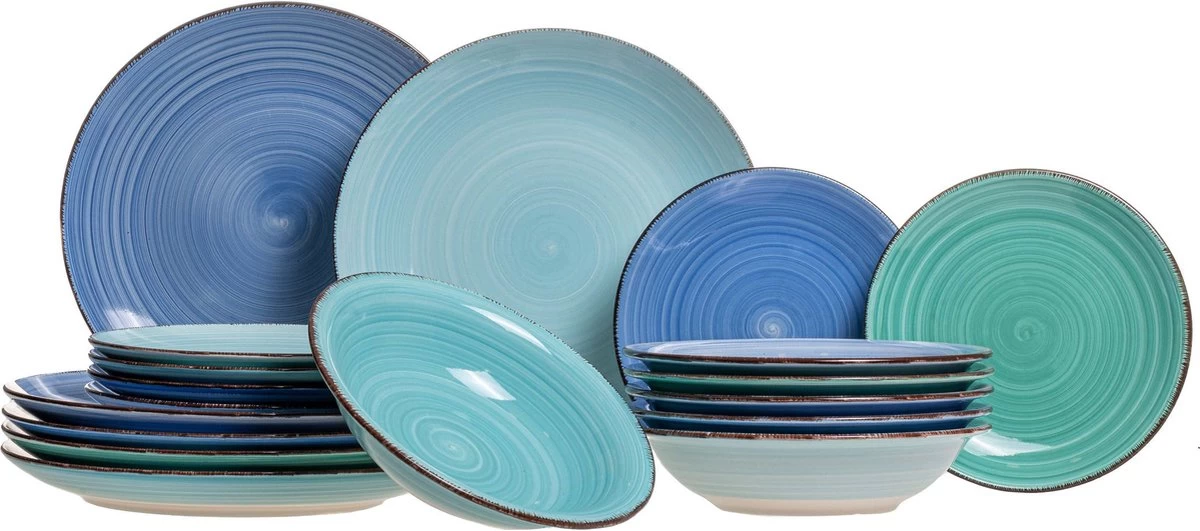 Studio Tavola Serviesset Ocean Blue 18-Delig 1 Studio Tavola Serviesset Ocean Blue 18-Delig