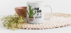 Mok - Koffiemok - Spreuken - Quote - 'Kak Dus Dat Je Weggaat' - Baan - Mokken - 350 ML - Beker - Koffiemokken - Theemok - Mok Met Tekst -Keukenbenodigdheden Winkel 1200x557 2