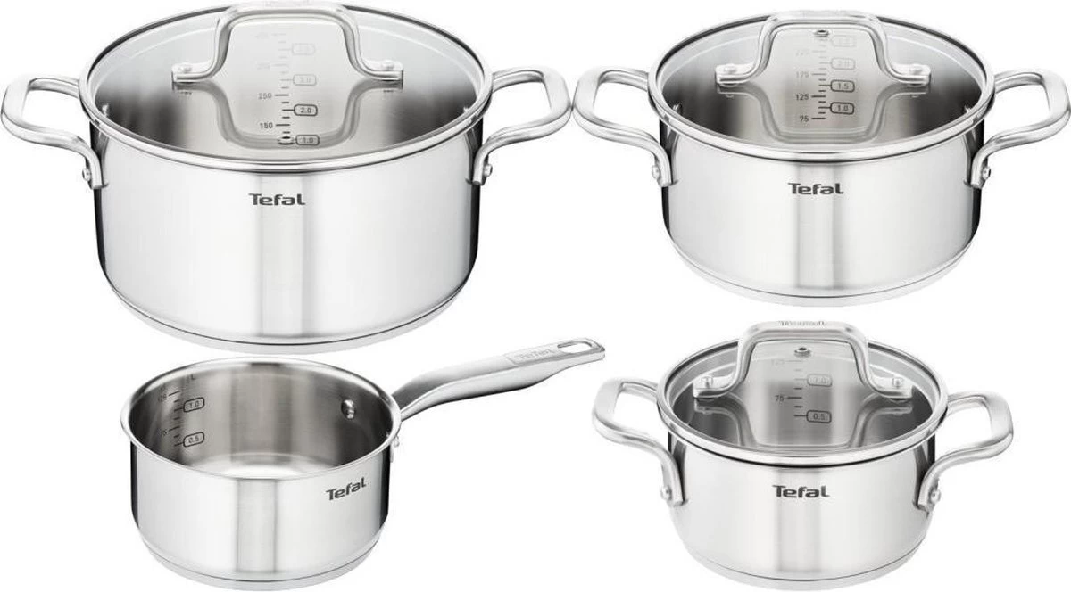 Tefal Virtuoso Pannenset 4-delig - Kookpan Ø 16/20/24 Cm + Steelpan Ø 16 Cm
