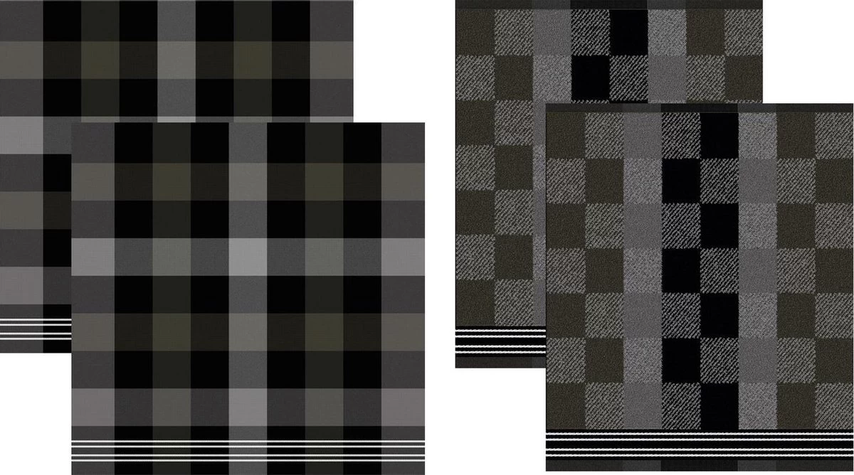 DDDDD Feller - 2 Theedoeken & 2 Keukendoeken - Grey 1 DDDDD Feller - 2 Theedoeken & 2 Keukendoeken - Grey