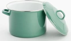 Lite-Body Magnus Soeppan/Stamppotpan Met Deksel - 24cm/8l - Emaille - Olijf Groen -Keukenbenodigdheden Winkel 1200x698