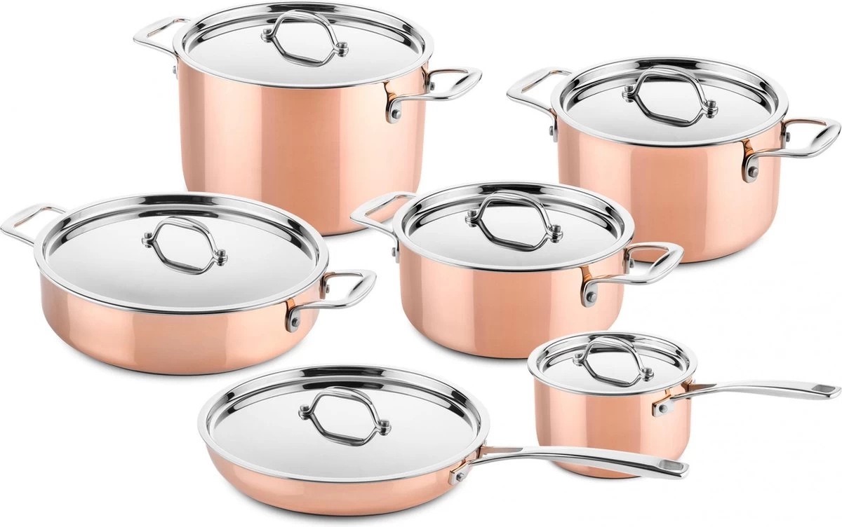 Pannenset – 6 Delig – Inductie – Koper DUCQ 1 Pannenset – 6 Delig – Inductie – Koper DUCQ