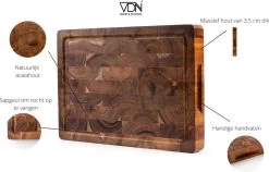 VDN Professionele Snijplank Acacia Hout Met Sapgeul En Handvatten – Hakblok 26x38x3.5 Cm -Keukenbenodigdheden Winkel 1200x770 4