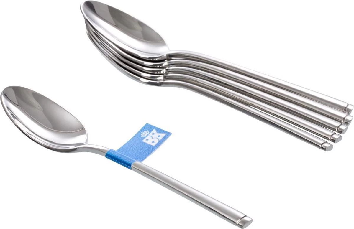 BK Waal Koffielepels - 6 Stuks - 18/10 Edelstaal 1 BK Waal Koffielepels - 6 Stuks - 18/10 Edelstaal