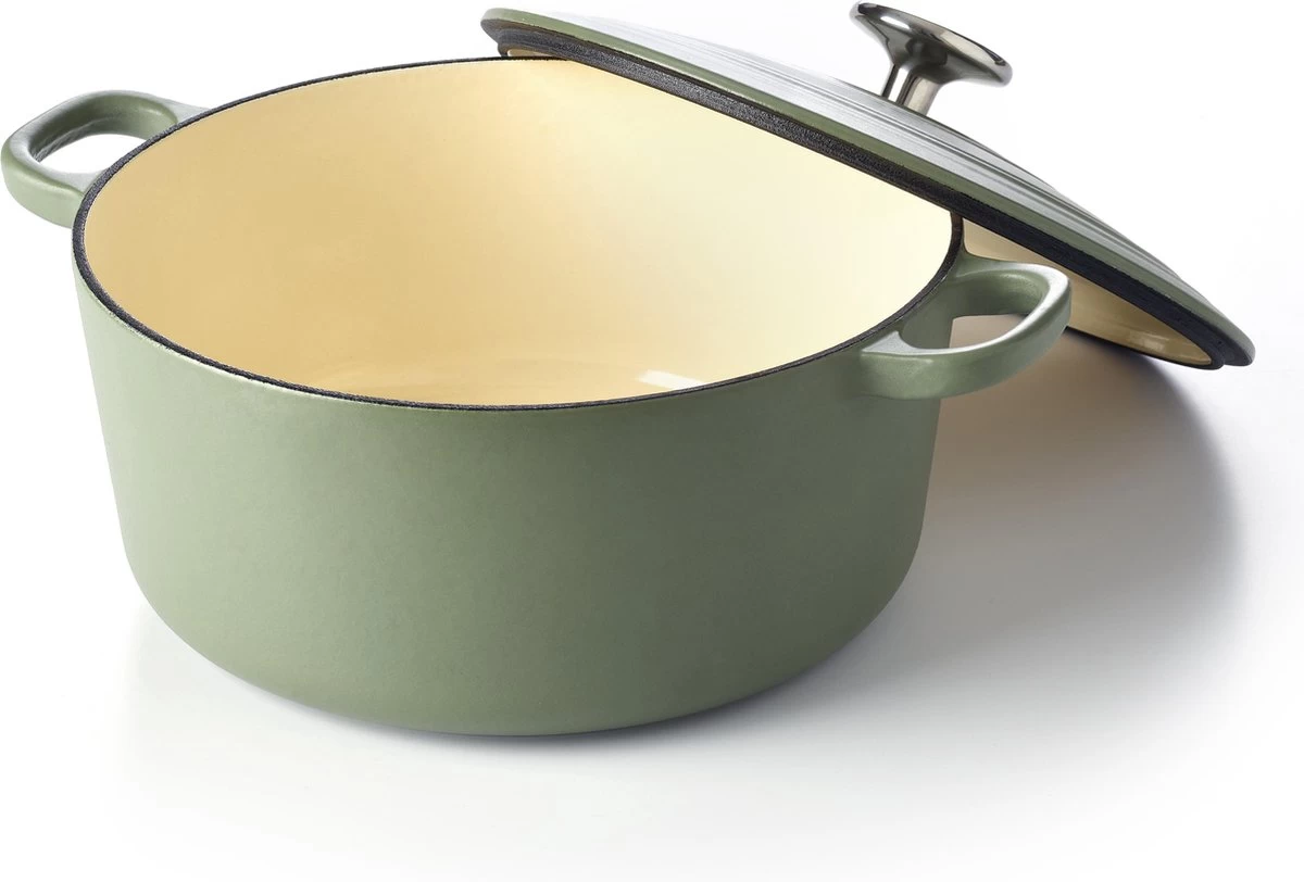BK Bourgogne Braadpan Ø 24 Cm - Groen - Gietijzer - Inductie 2 BK Bourgogne Braadpan Ø 24 Cm - Groen - Gietijzer - Inductie - Afbeelding 2