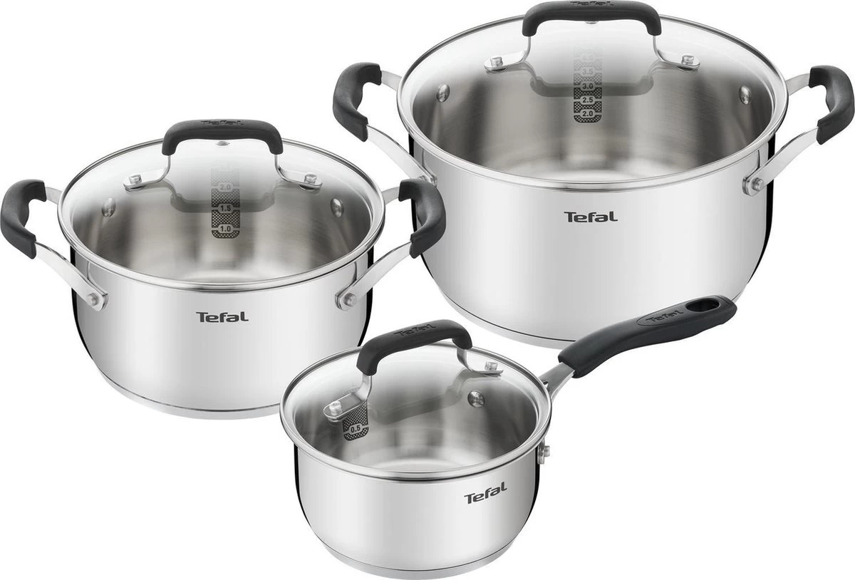 Tefal Cook & Cool E493S6 - Set 3-delig (kookpan 20/24 + Steelpan 16)