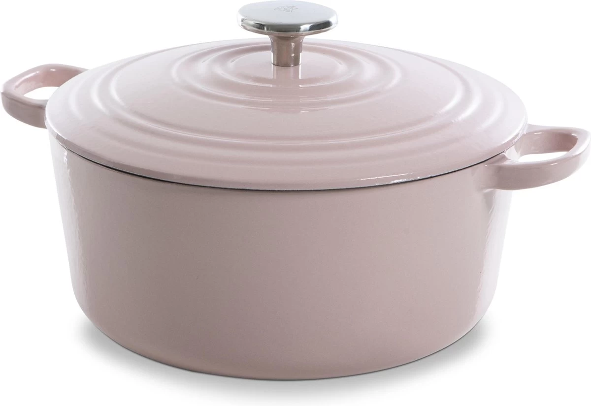 BK Bourgogne Braadpan Ø 24 Cm - Roze - Gietijzer - Inductie 1 BK Bourgogne Braadpan Ø 24 Cm - Roze - Gietijzer - Inductie