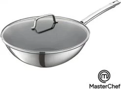 Nieuwe Producten 18 MasterChef / Jumbo - Wokpan - Met Glazen Deksel - 28 Cm - Inductie