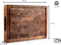 VDN Professionele Snijplank Acacia Hout Met Sapgeul En Handvatten – Hakblok 26x38x3.5 Cm -Keukenbenodigdheden Winkel 1200x892 3