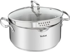 Tefal Duetto+ Pannenset -10 Delig- 5 Pannen - Kookpannenset - Zilver - Afdruipdeksels -Keukenbenodigdheden Winkel 1200x893 1