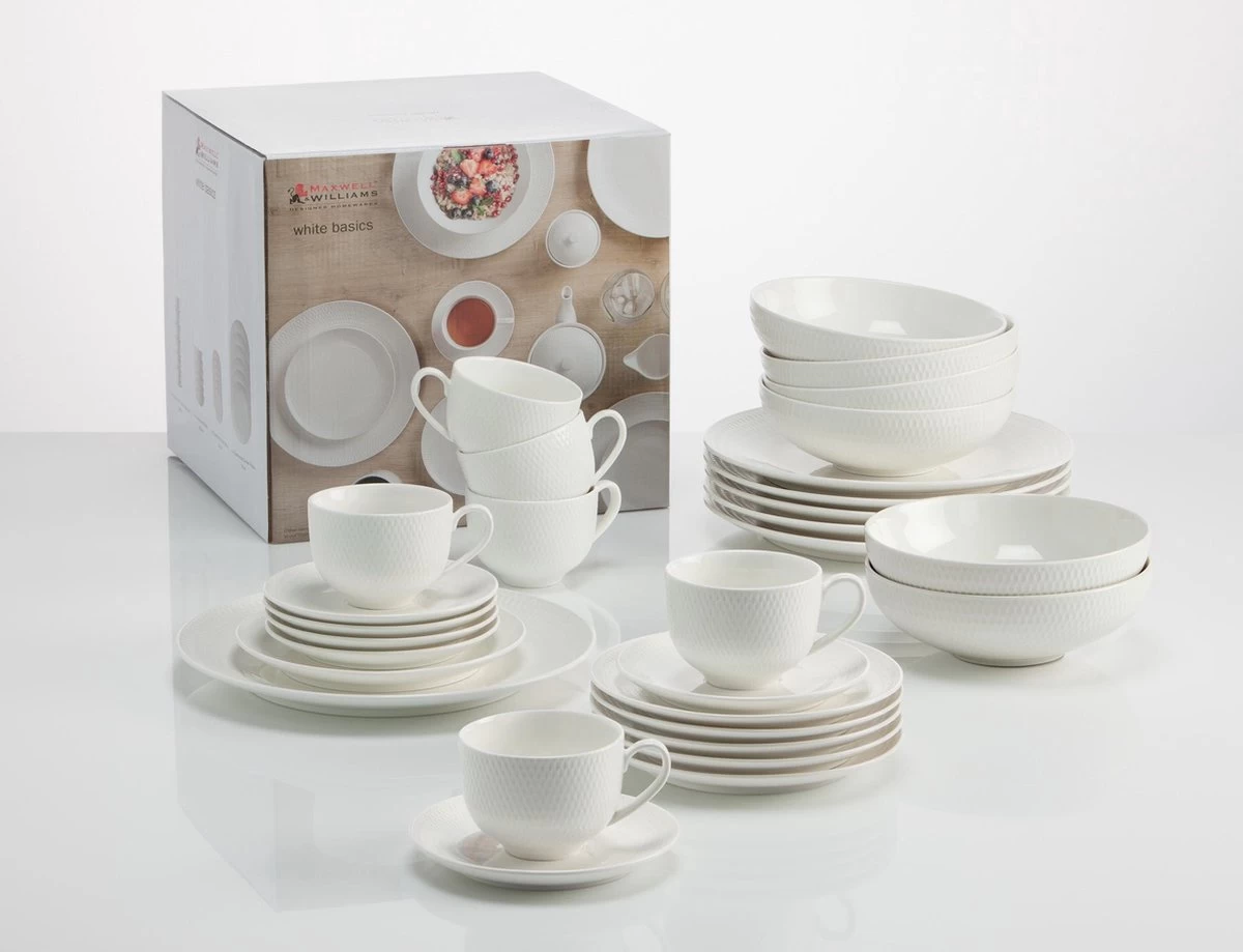 Maxwell & Williams Diamonds Round - Serviesset 30-delig 1 Maxwell & Williams Diamonds Round - Serviesset 30-delig