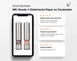 MD-Goods ® Elektrische Peper En Zoutmolen Set - Pepermolen - RVS - Cadeau - Restaurant Kwaliteit -Keukenbenodigdheden Winkel 1200x960 4
