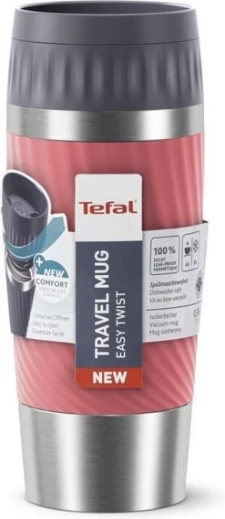 Tefal Travel Mug Easy Twist Thermobeker - Koraalrood - 0,36 Liter -Keukenbenodigdheden Winkel 522x1200