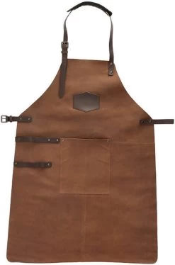 Old West BBQ Schort Barbecue Schort Leer - Cognac Bruin -Keukenbenodigdheden Winkel 792x1200 1