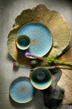 Palmer Serviesset Lotus Stoneware 6-persoons 24-delig Zwart Turquoise -Keukenbenodigdheden Winkel 800x1200 26