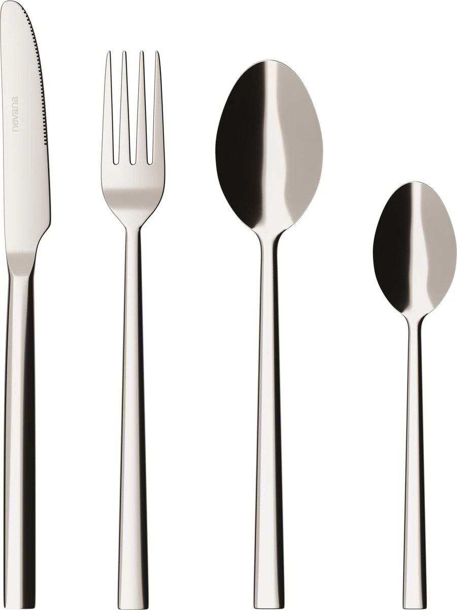 Nevana Bestekset - 24 Delig - 18/10 Edelstaal - Bestek - Lepels, Messen, Vorken 1 Nevana Bestekset - 24 Delig - 18/10 Edelstaal - Bestek - Lepels, Messen, Vorken