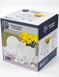 JT Serviesset - Wit - 35delig - 4 Persoons - Luxe Reliëf Design -Keukenbenodigdheden Winkel 917x1200 3